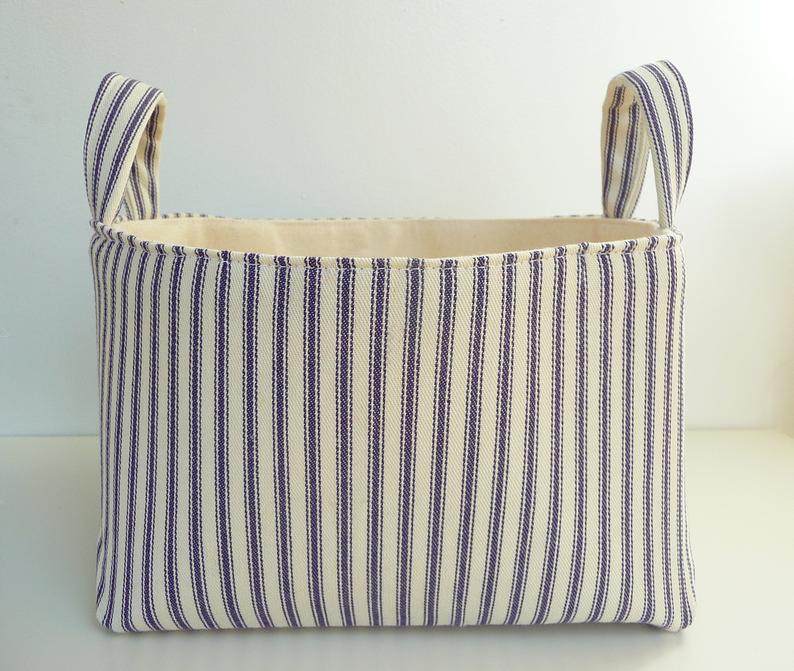 stripe ticking basket