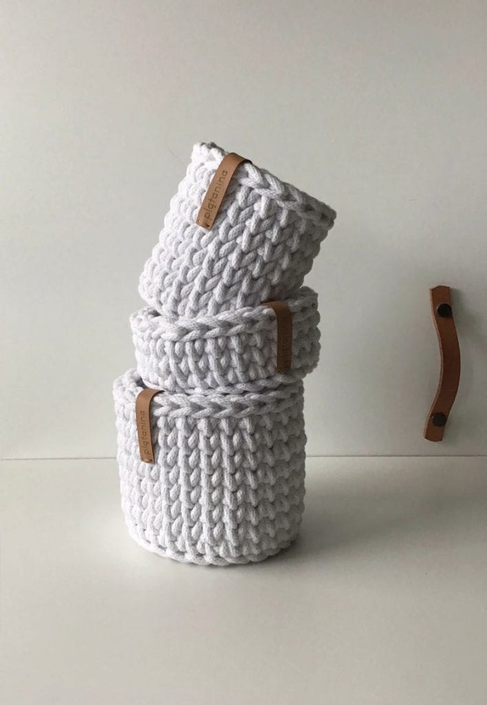 crocheted basket