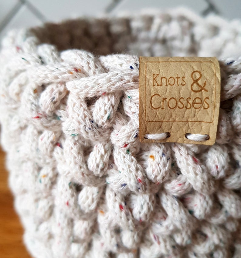 small handmade crochet basket
