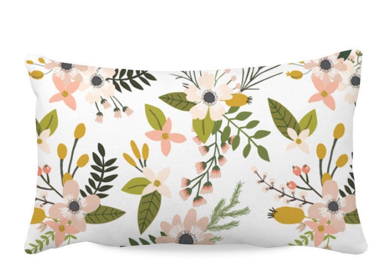 Floral throw cheap pillows