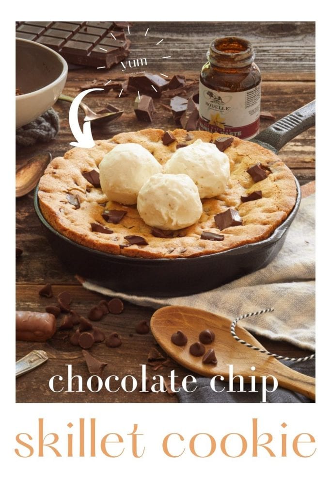 chocolate chip skillet cookie pin