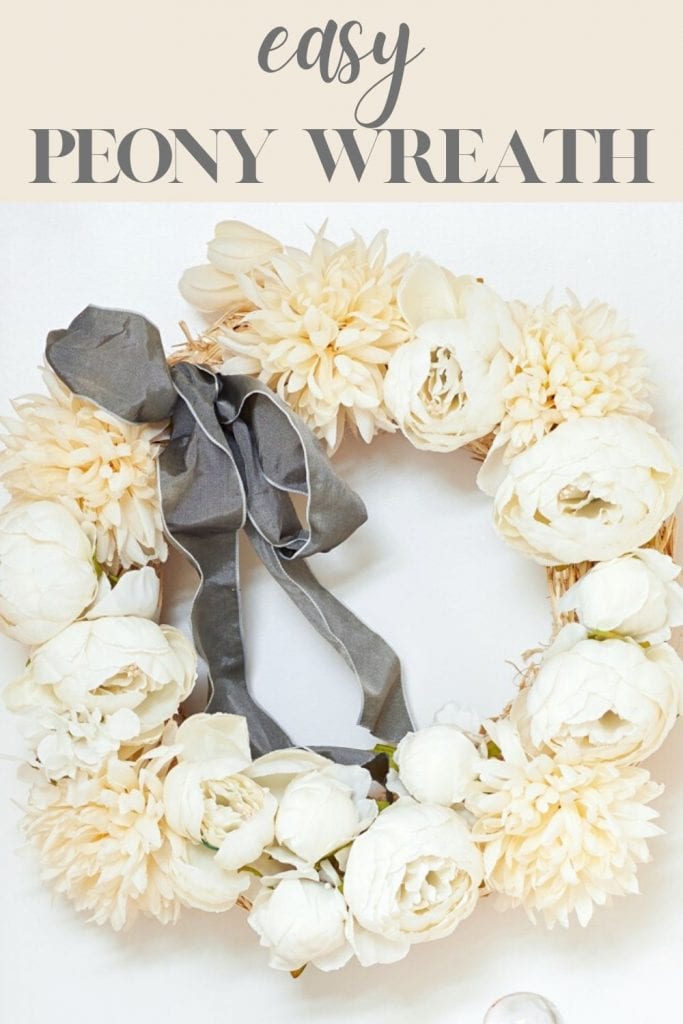 easy peony wreath pin