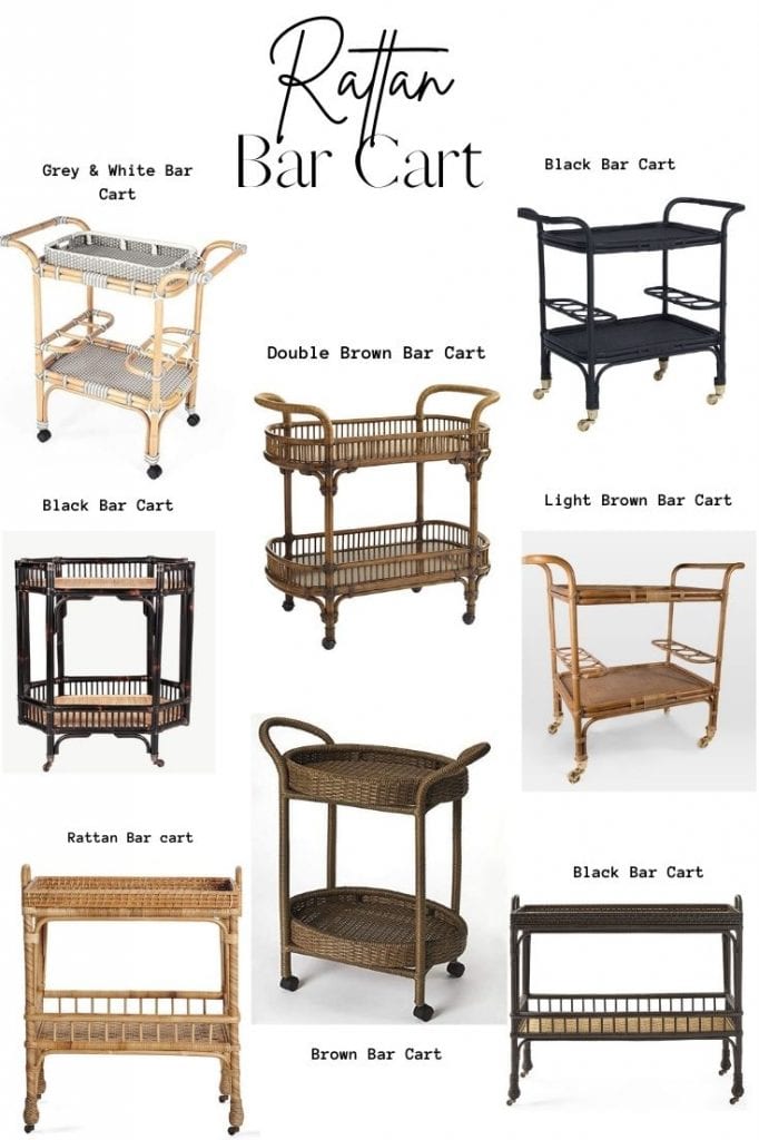 rattan bar carts