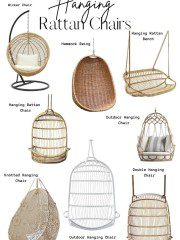 Hanging Rattan Chairs (Serena & Lily, Etsy)