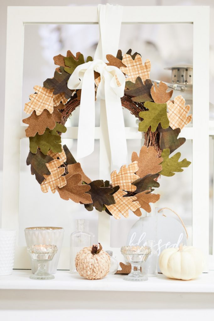 DIY Fall Leaf Wreath - Happy Happy Nester