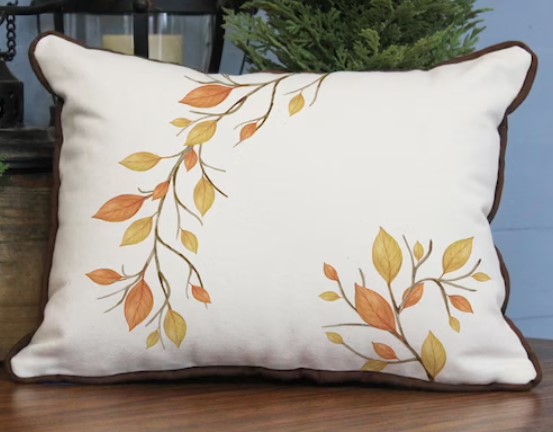 fall throw pillows leaf