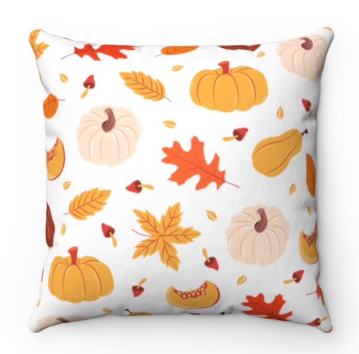 Squirrel & Pumpkin Style Pillow Covers Autumn Leaves 