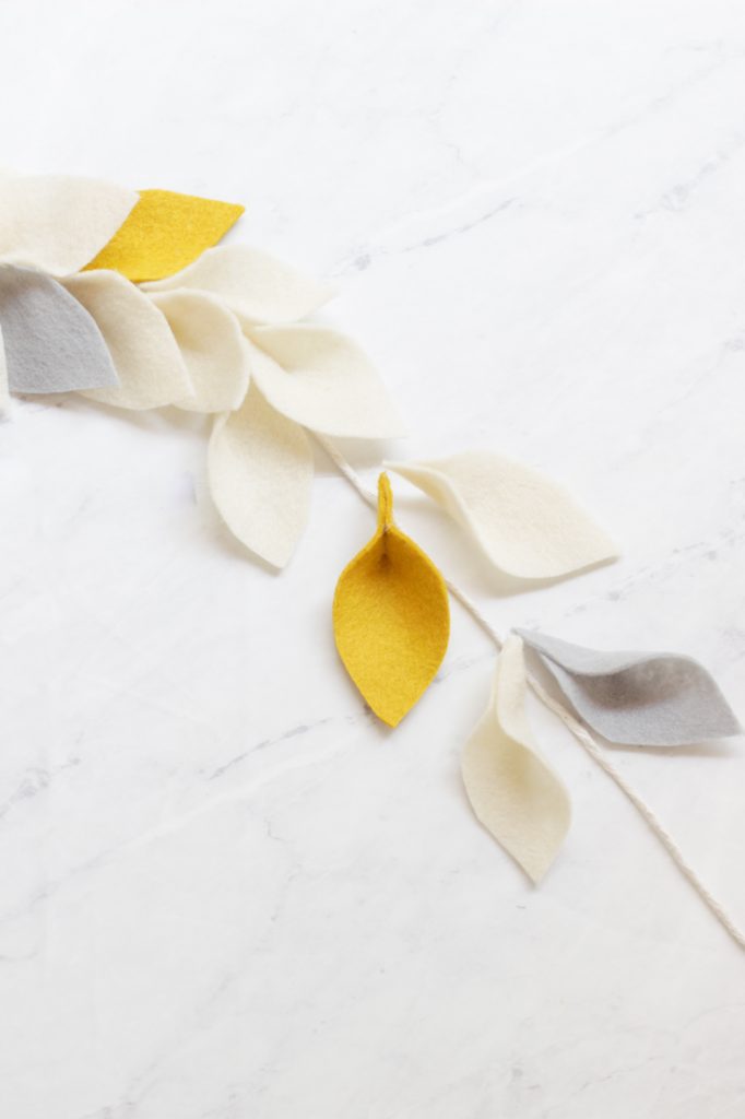 felt leaf garland diy