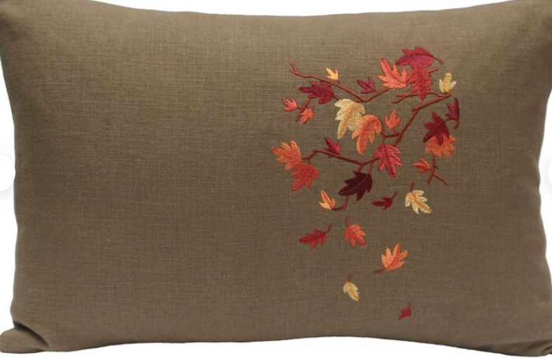 designer leaf pillow fall