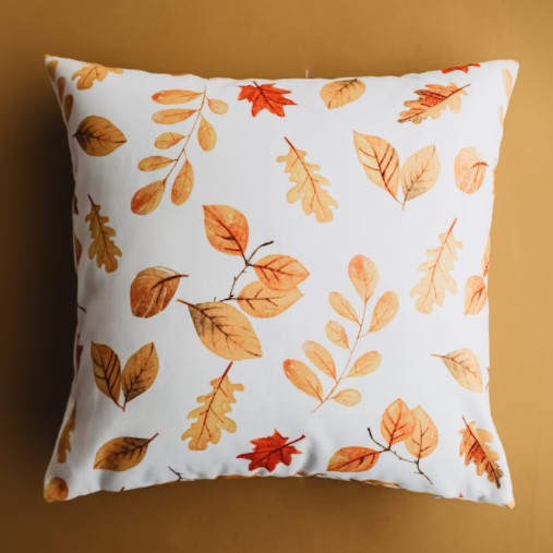 fall leaf print pillow