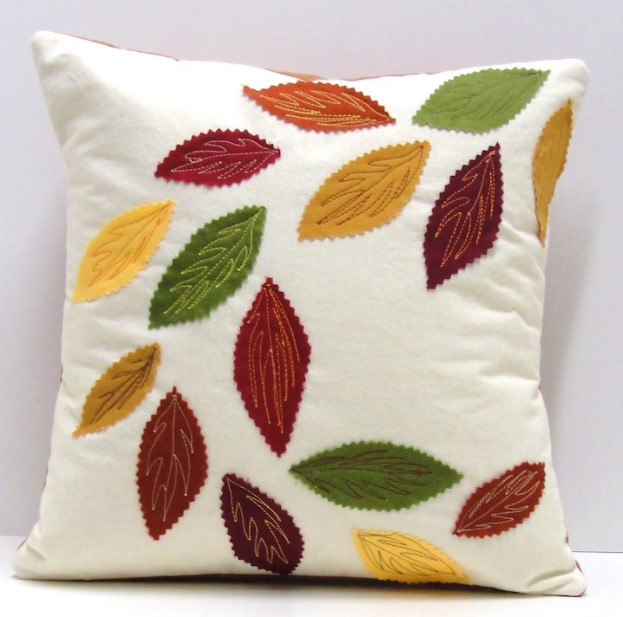 fall throw pillows leaf