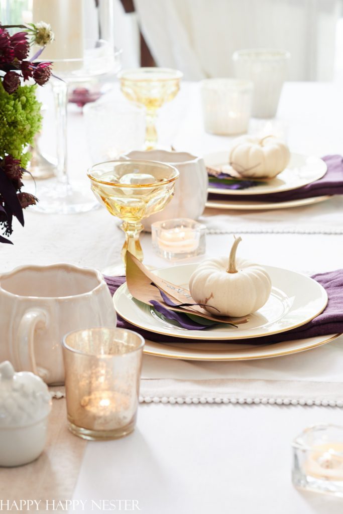 Decorate a Dining Room Table for Thanksgiving - Happy Happy Nester