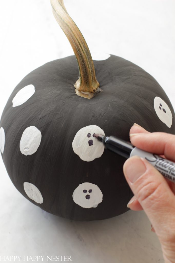ghost painted pumpkin for kids