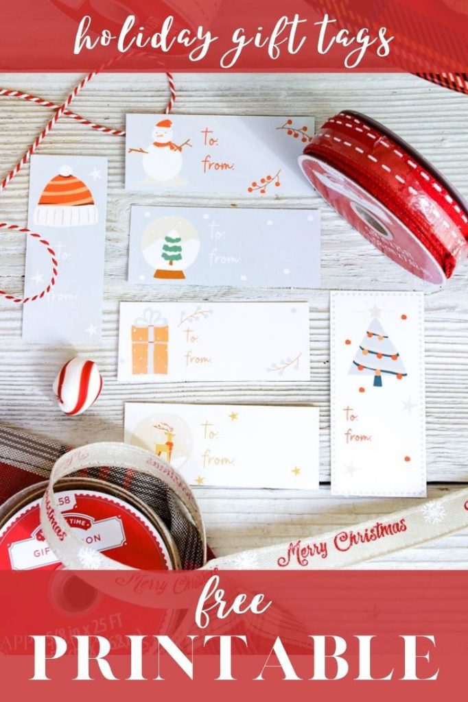 Printable holiday gift tags for christmas pin