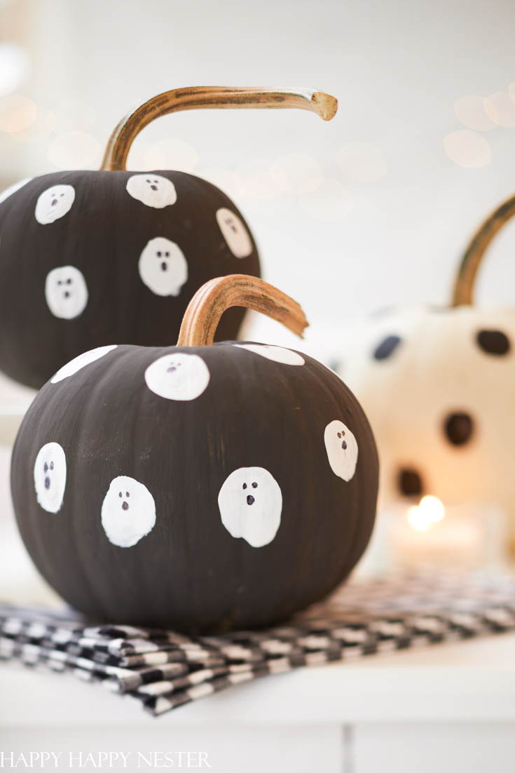 cute halloween painted pumpkins