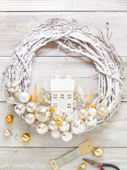 Silver Christmas Wreath DIY (With Vintage Ornaments)