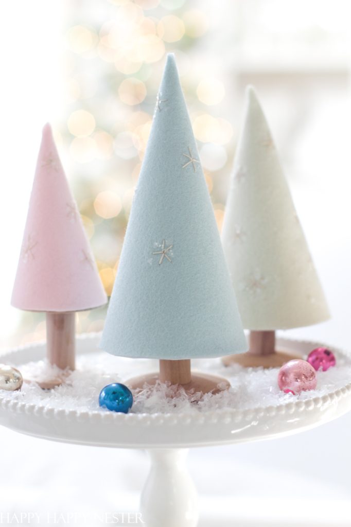DIY Cone Christmas Trees: Simple, Elegant Tabletop Decor - Pillar Box Blue