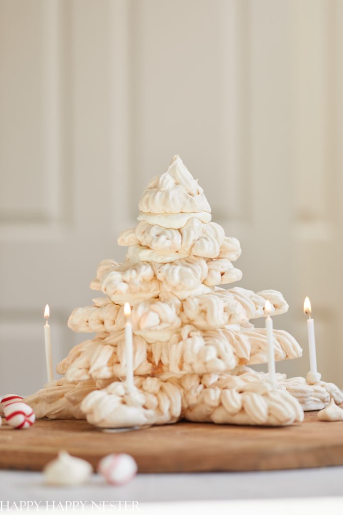 meringue tower cake (christmas tree)