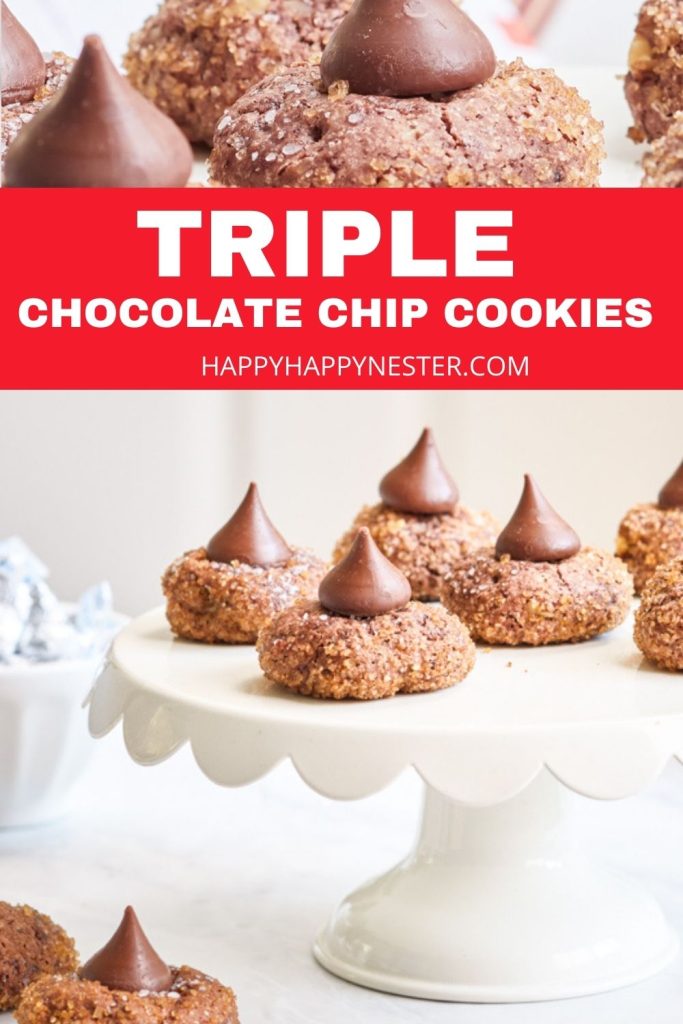 triple chocolate chunk cookies pin