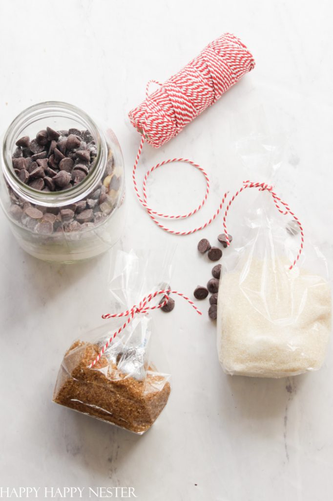 double chocolate chip cookies in a jar