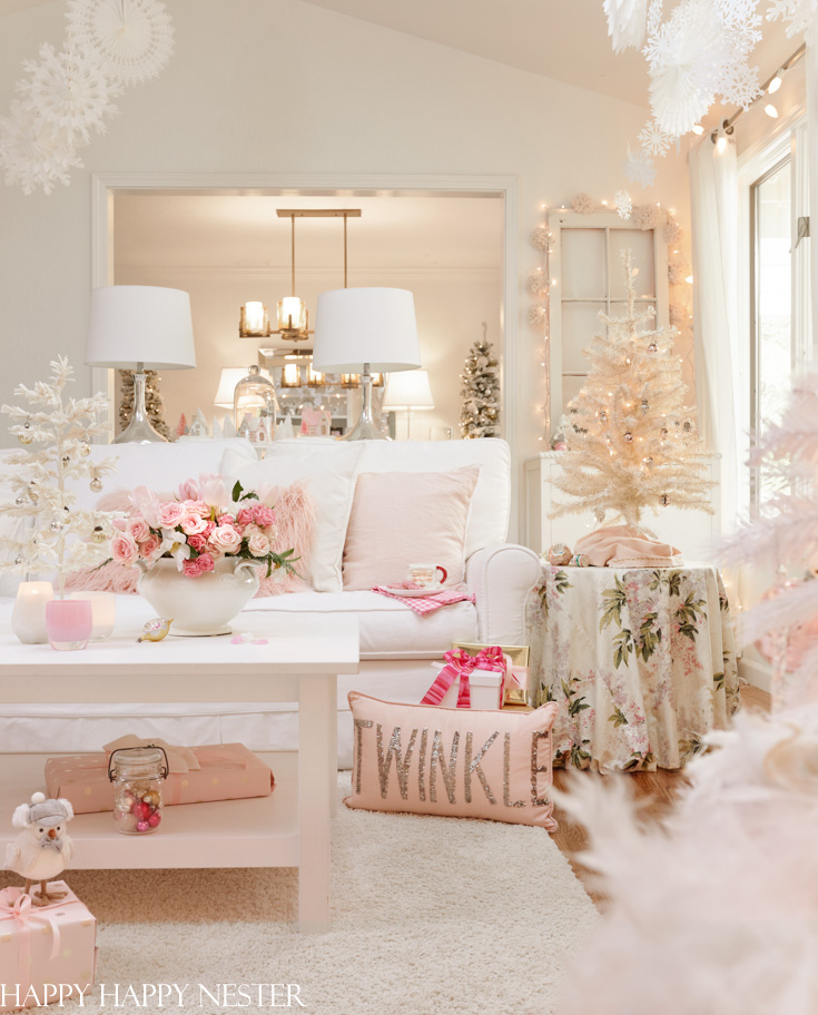 I spent £4k turning my home into a pink Winter Wonderland - it