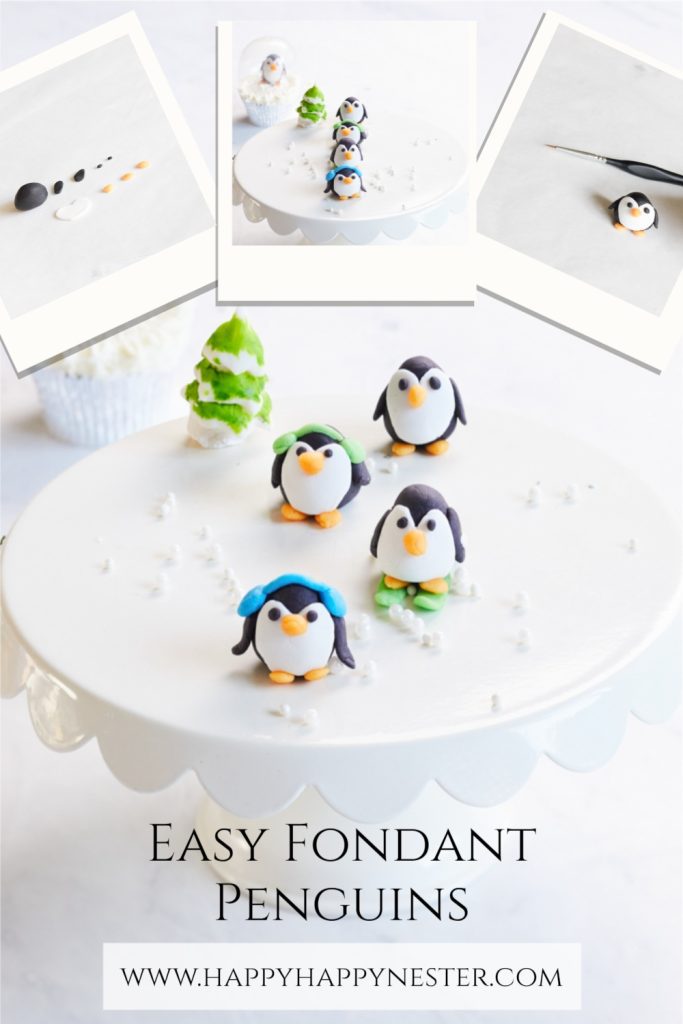 how to make fondant penguin topper pin