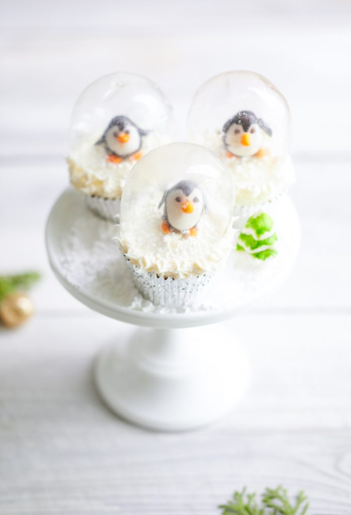 penguin cupcake snow globes with gelatin
