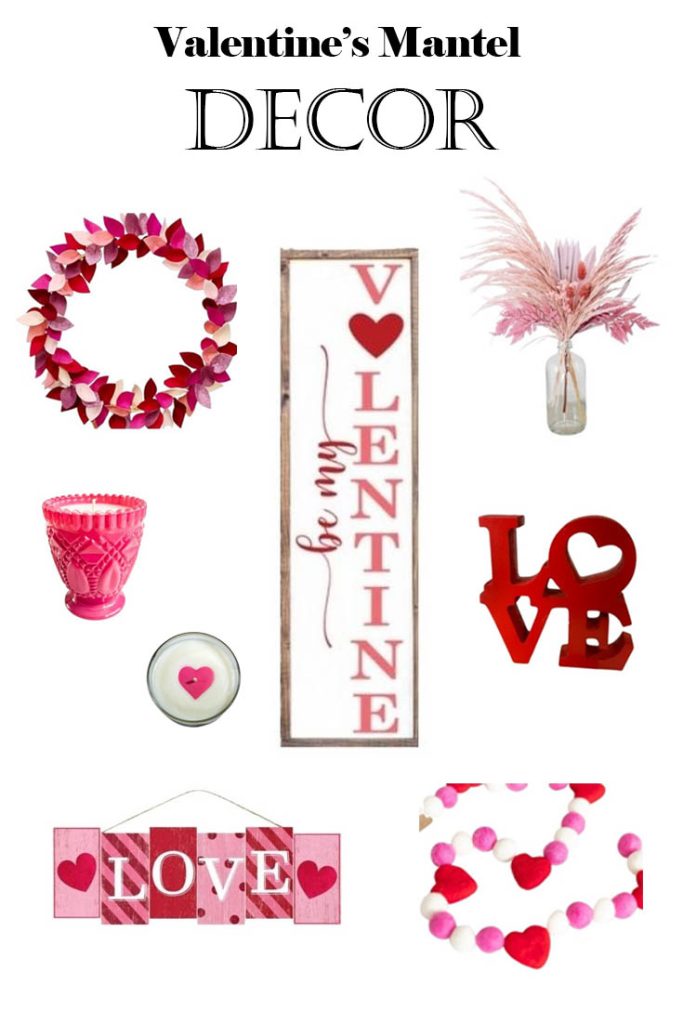 Valentine's mantel decor