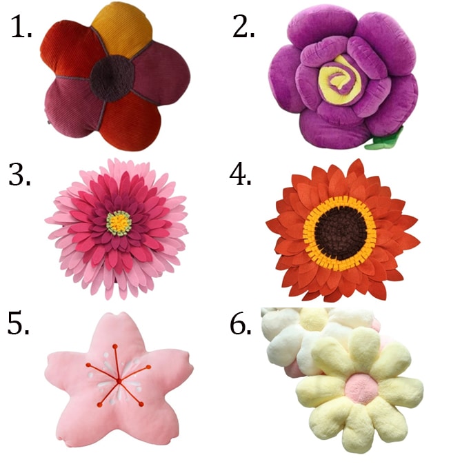 flower-shaped pillows