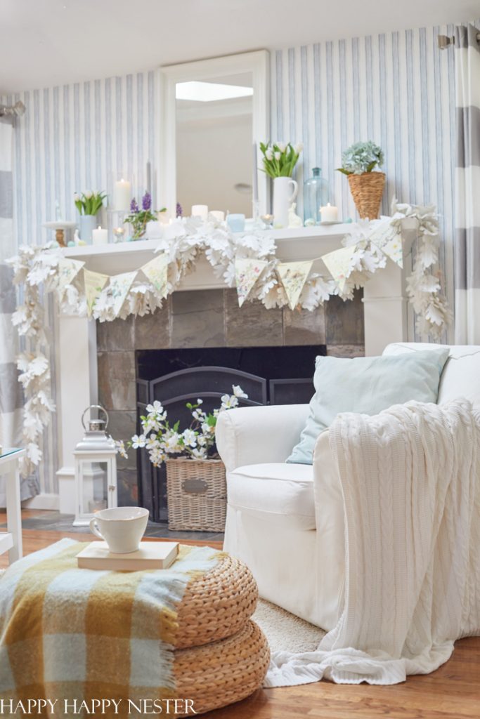 decorate a mantel for easter