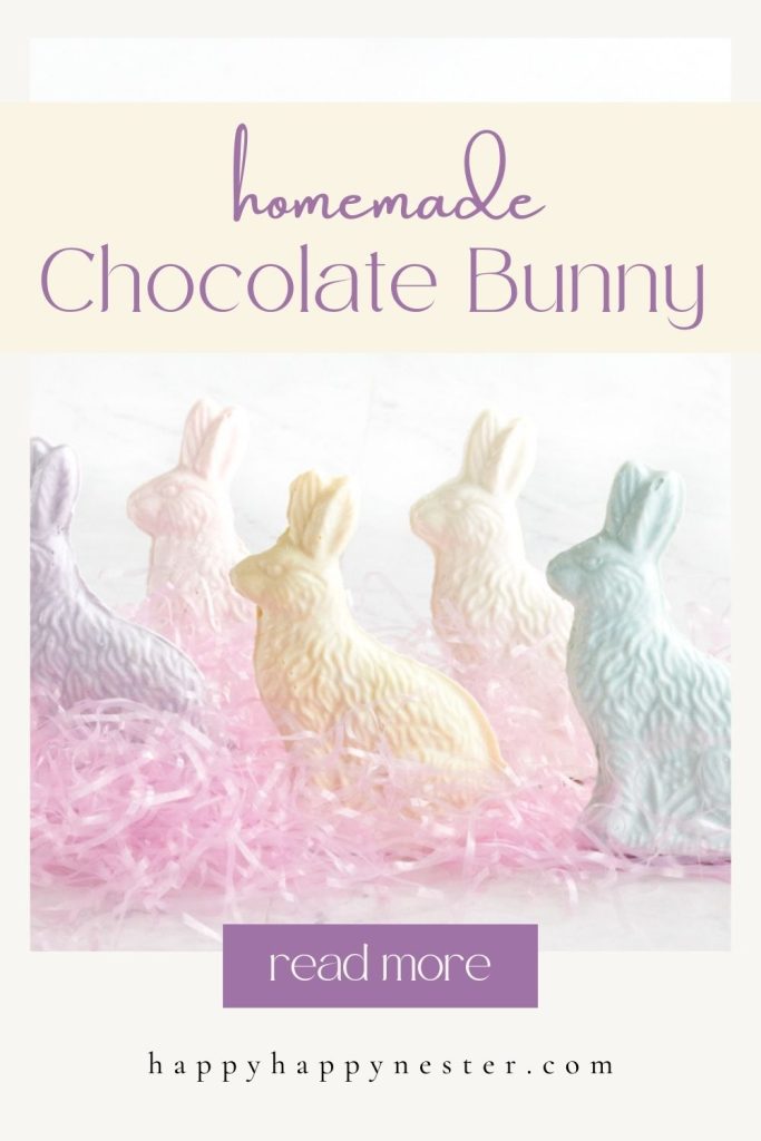 homemade chocolate bunny for easter diy pin