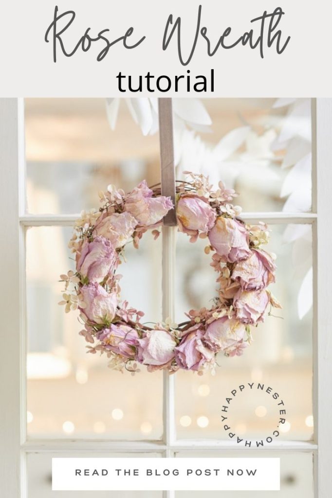 easy pink rose wreath tutorial pin