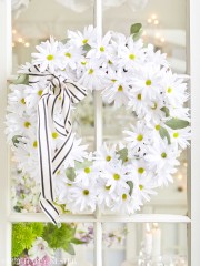 White Daisy Wreath DIY