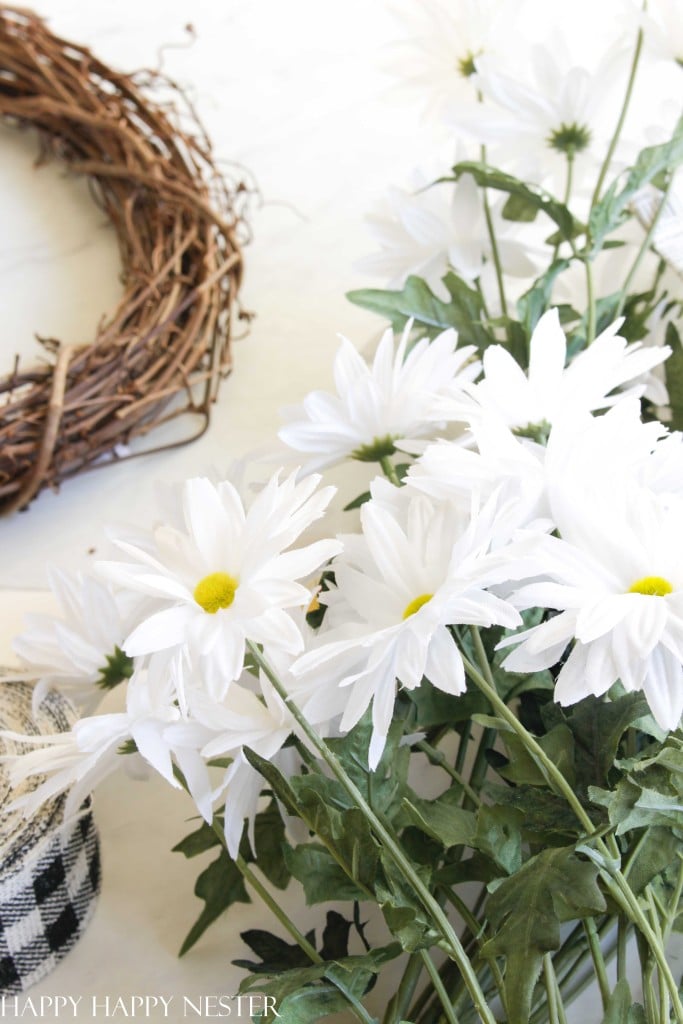 white daisy wreath diy