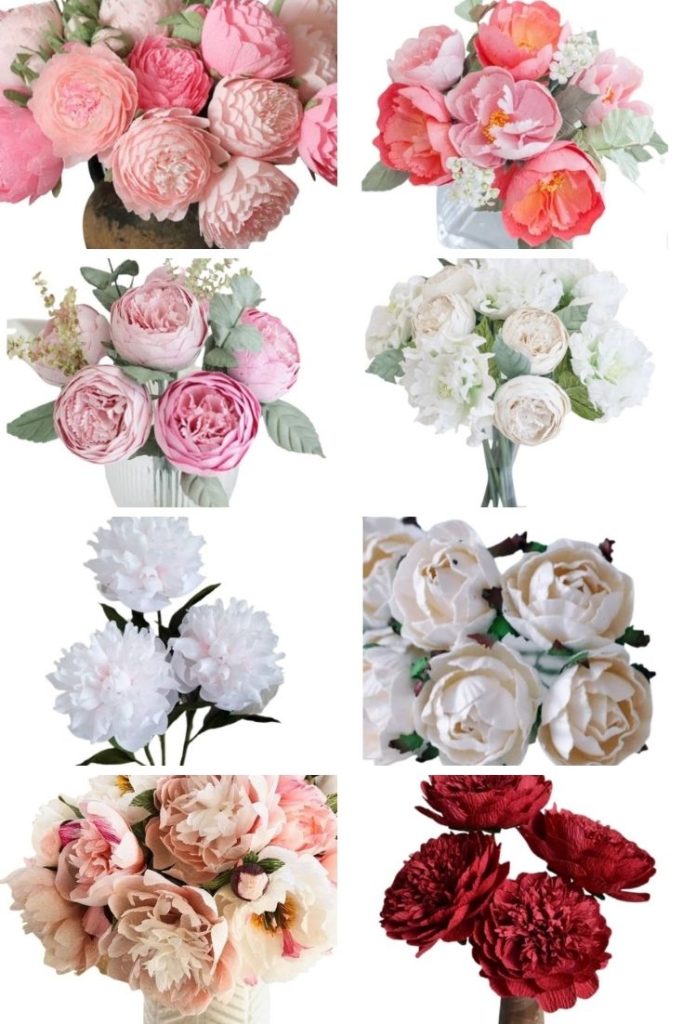 faux pink peonies and more