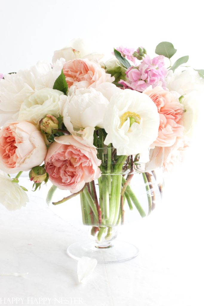 pink peony arrangment for a wedding