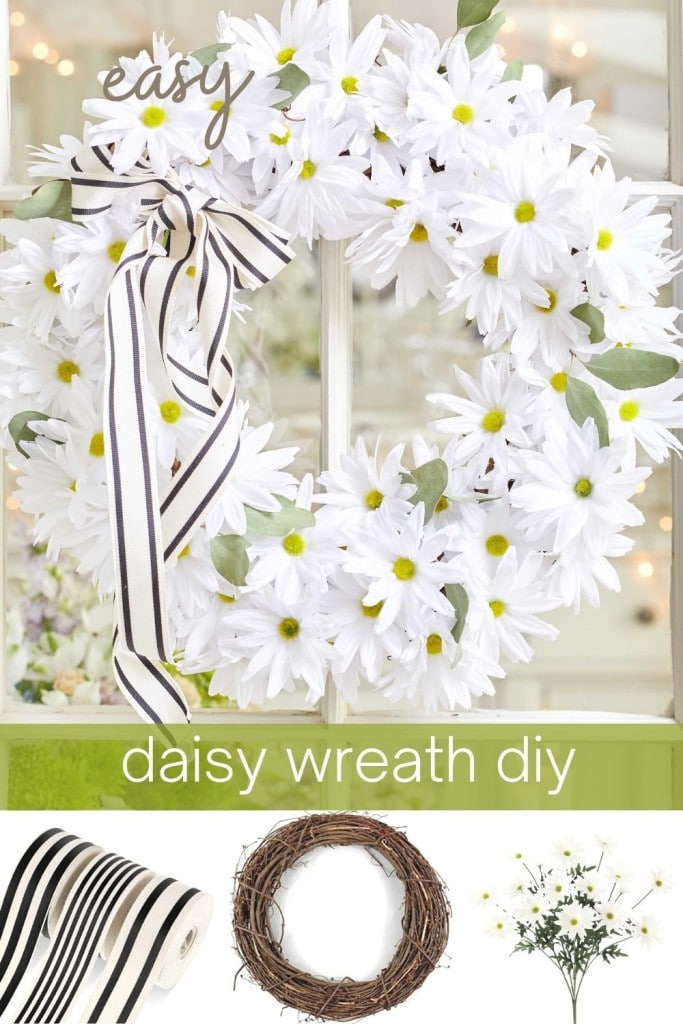 white daisy wreath diy pin