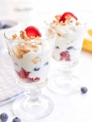 Greek Yogurt and Fruit Parfait Breakfast (Granola)