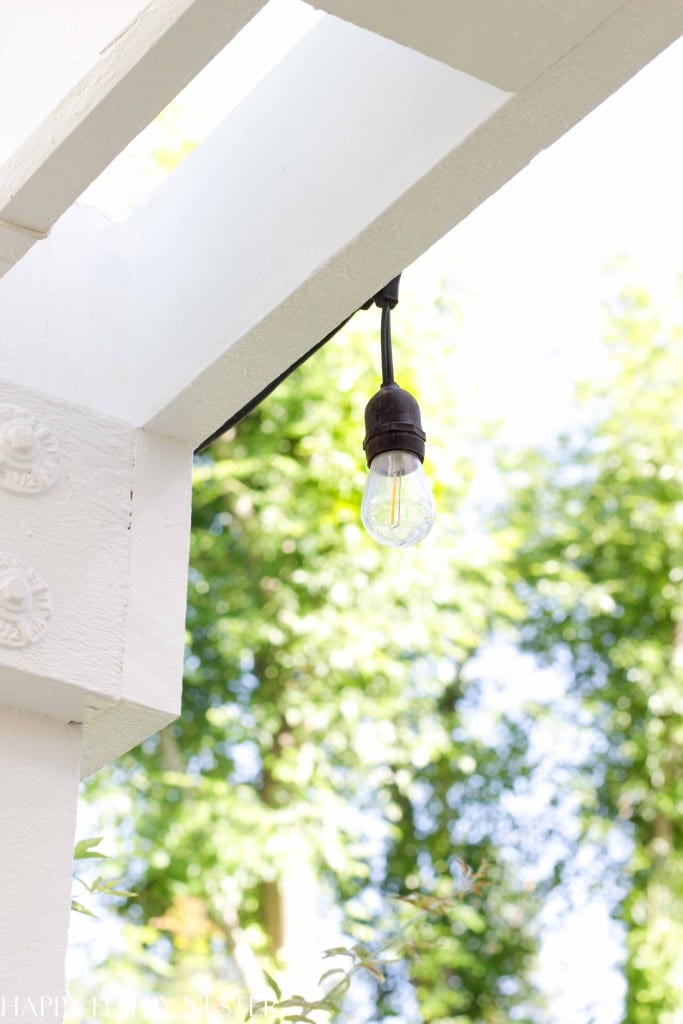 How to Hang Outdoor String Lights - Happy Happy Nester