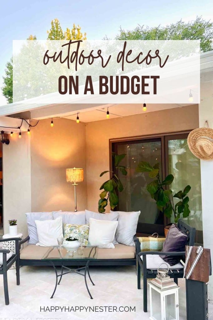 outdoor living space ideas on a budget pin