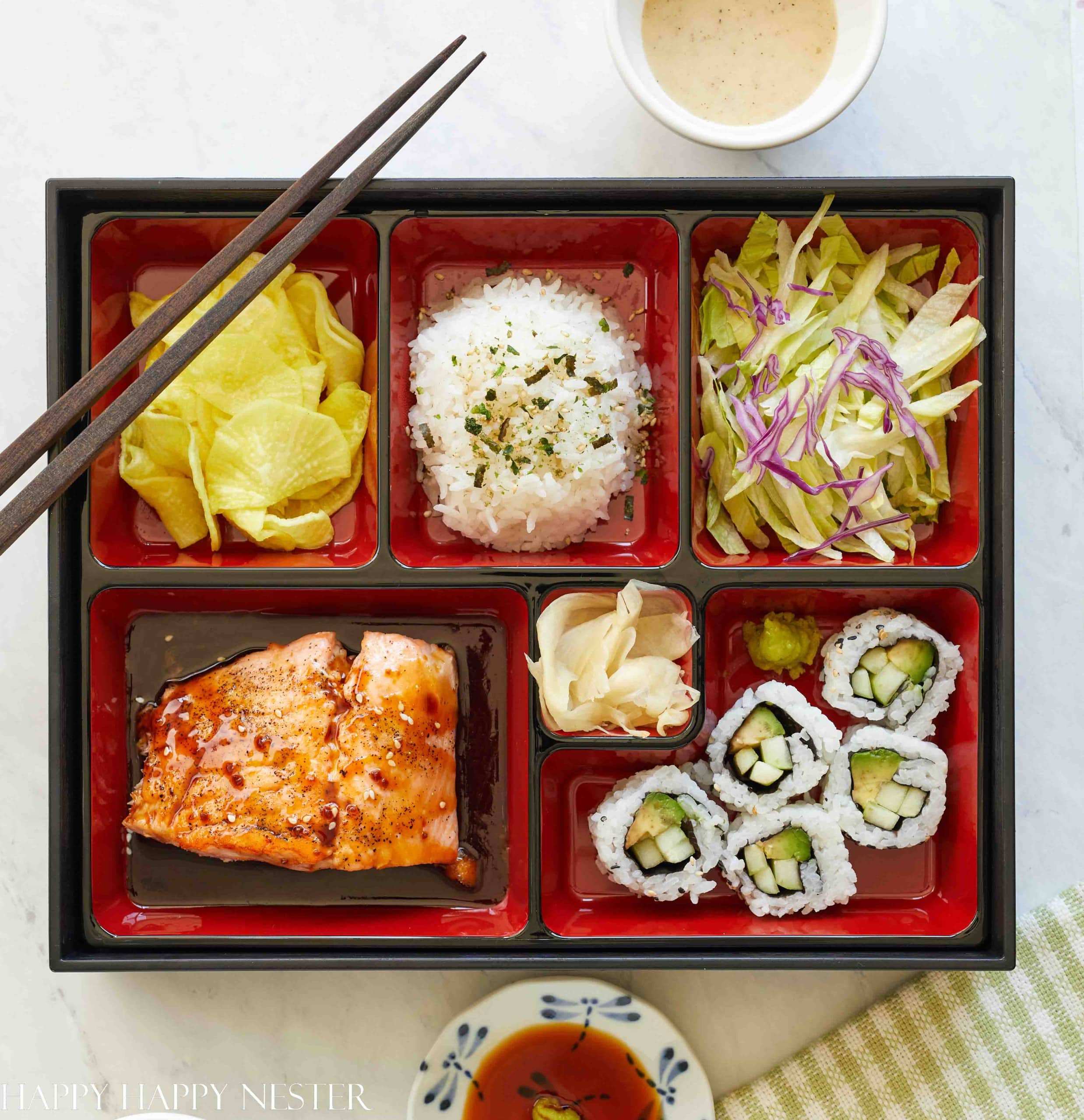 Salmon Teriyaki Bento Box - Happy Happy Nester