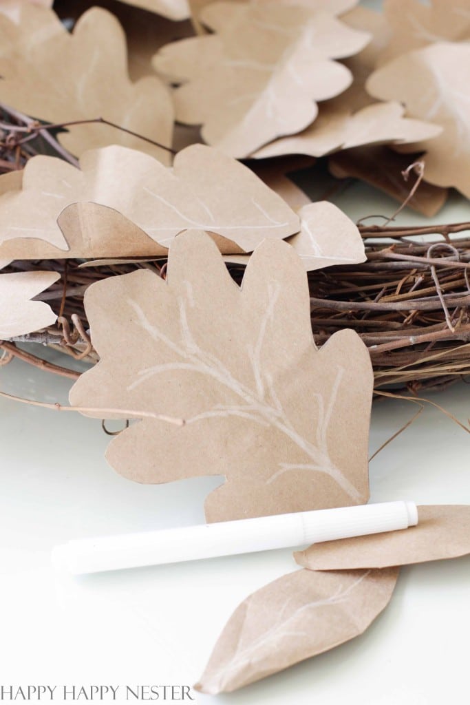 DIY Copper Magnolia Wreath from Paper Bags - DIY Beautify