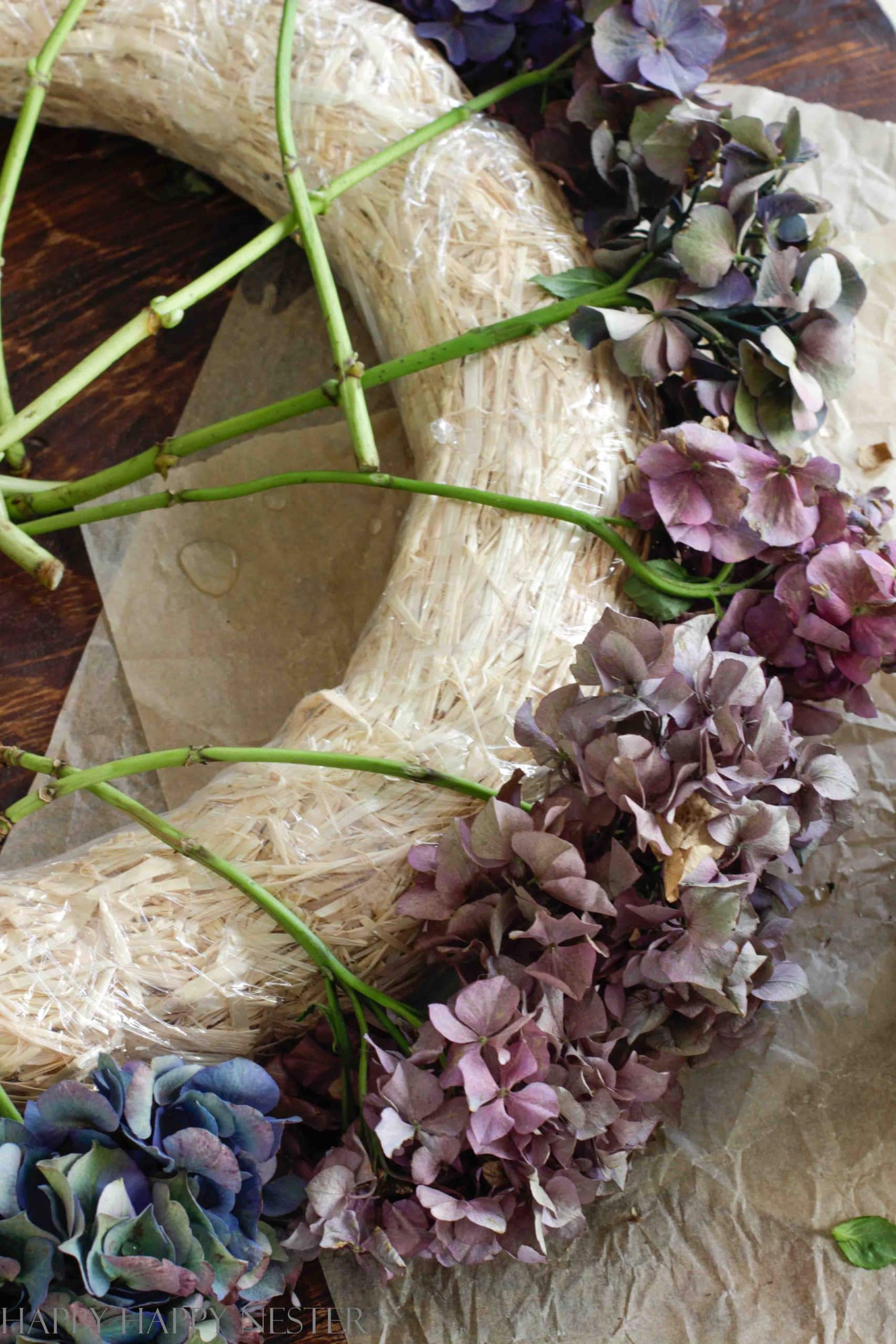 Dried Hydrangea Wreath Tutorial - Happy Happy Nester