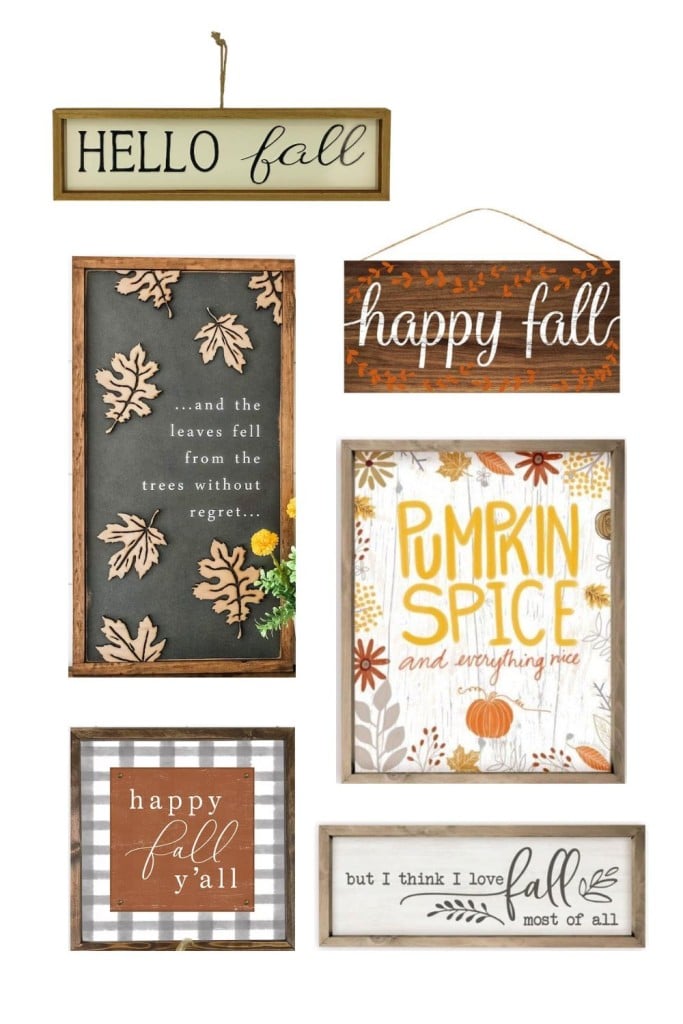 autumn signs decor