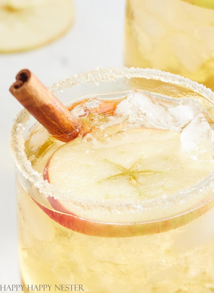 apple cider bourbon cocktail close up