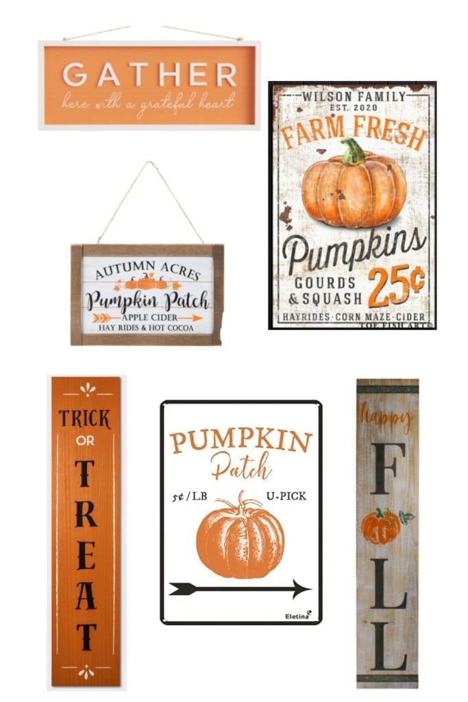 autumn signs decor