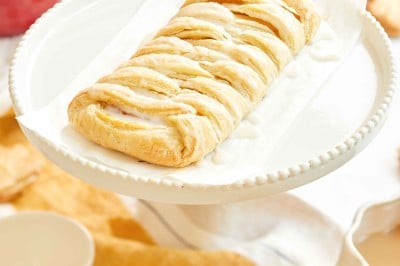 puff pastry on a cakestand
