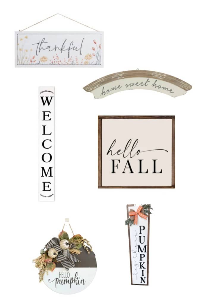 autumn signs decor