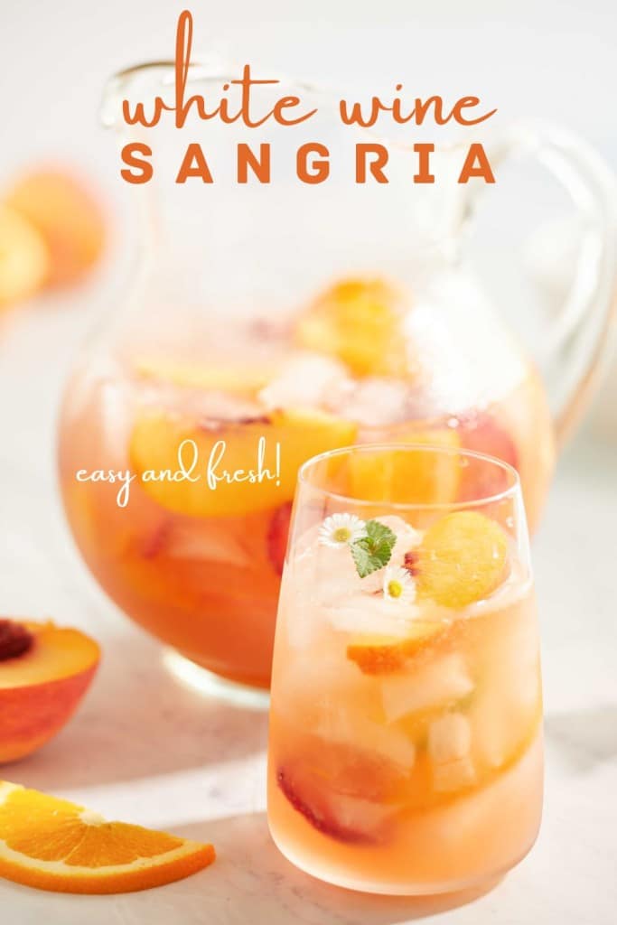 white wine sangria peach recipe pin