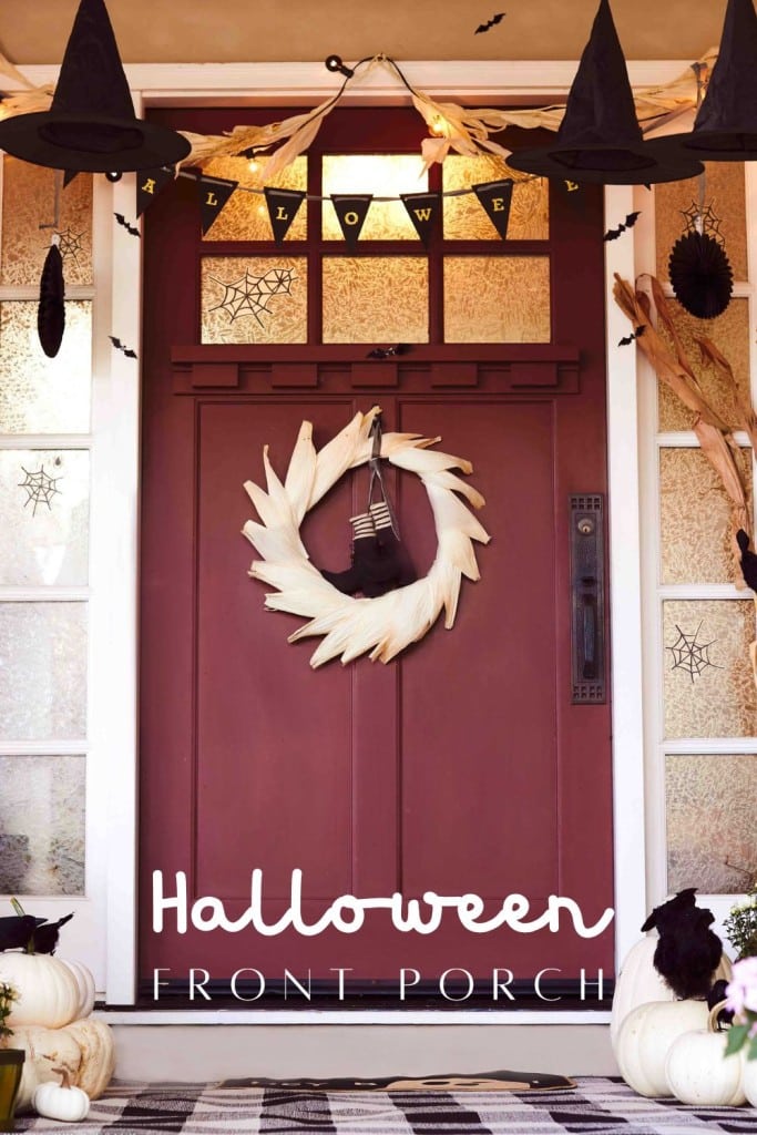 halloween front porch pin image